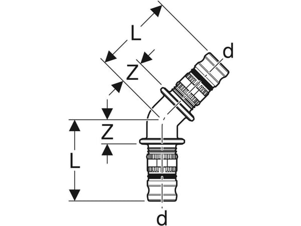 Mepla Vinkel 45gr. Ø 32 - Pvdf 624.245.00.1