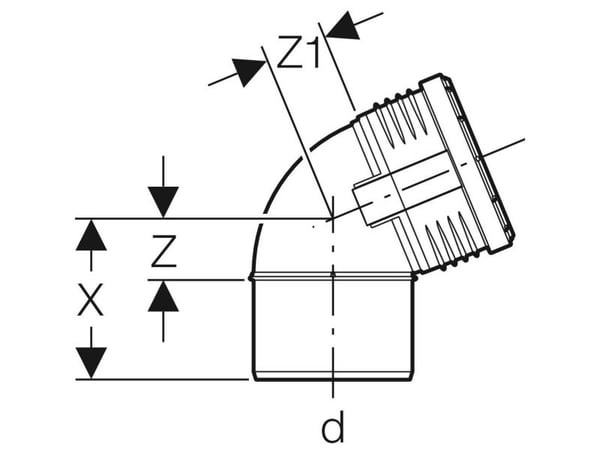 Geberit 390.223.14.1, 67,5°, 21 mm