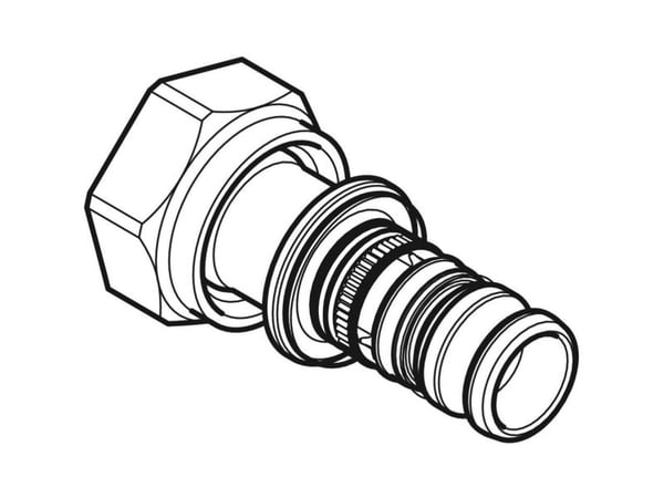 Geberit Mepla siirtymä ylivuodolla d=20 mm G=3/4"