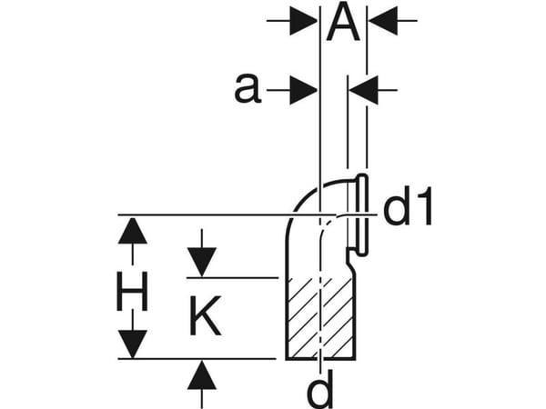 Geberit 366.925.16.1, 90°, 225 mm