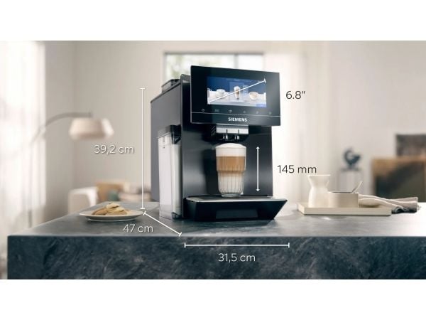 Siemens EQ900, Espressomaskin, 2,3 l, Kaffe bønner, Innebygd kaffekvern, 1500 W, Sort