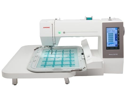 Janome Memory Craft 550E, Vit, Automatisk symaskin, Sy, LCD, Röra, USB