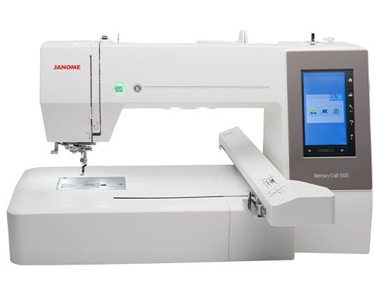 Janome Memory Craft 550E, Hvit, Automatisk symaskin, Sying, LCD, Berøringskontroll, USB