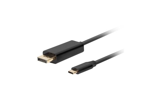 Lanberg - USB/DisplayPort-adapter - USB-C (hane) till DisplayPort (hane) - 3 m - stöd för 4K (3840 x 2160) - svart