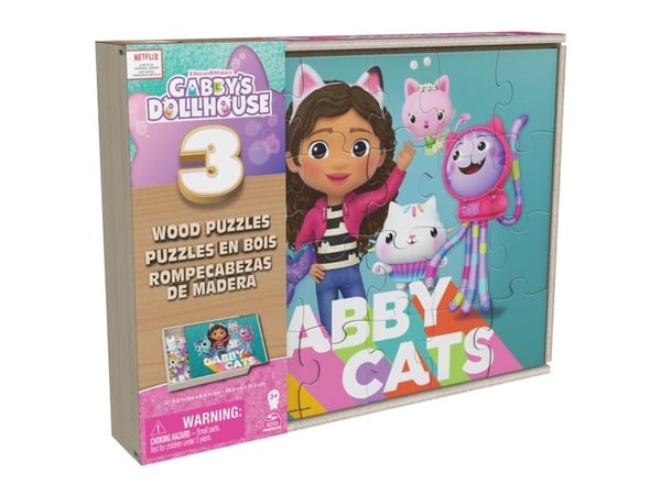Gabby's Dollhouse 3x24 pcs. Wooden Puzzles