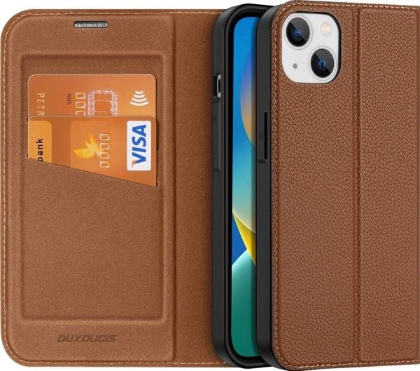 Dux Ducis Dux Ducis Skin X2 kotelo iPhone 14 Plus kotelo magneettiläpällä ruskea