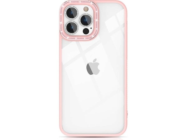 Kingxbar Sparkle Series-deksel til iPhone 13 Pro Max med krystall bakside - pink