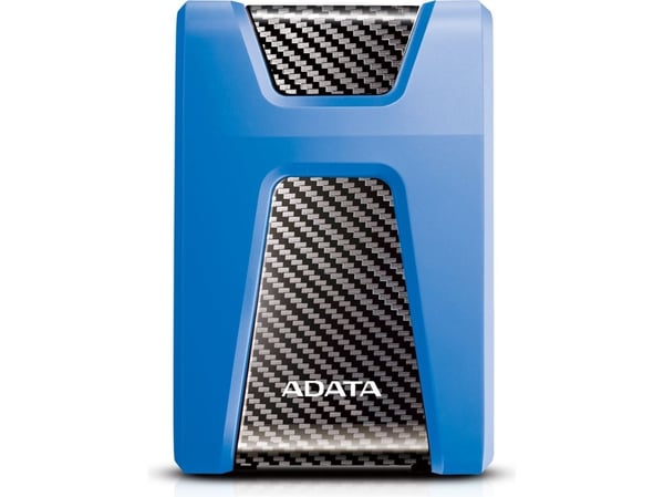 ADATA DashDrive Durable HD650 - Harddisk - 2 TB - ekstern (bærbar) - 2.5" - USB 3.1 - 256-bit AES - blå