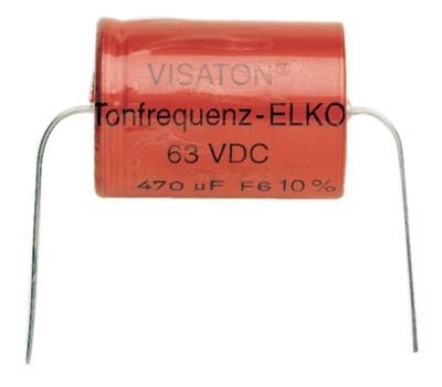 Visaton Electrolytic 100µF, Fast kondensator, Sylindriske, Rød, DC, 100000 nF, 10%