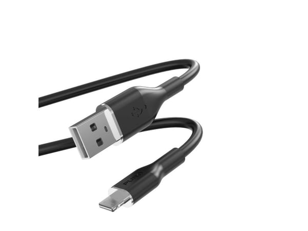 PURO PUCAPLTICONBLK, 1,5 m, Lightning, USB A, Hankjønn, Hankjønn, Sort