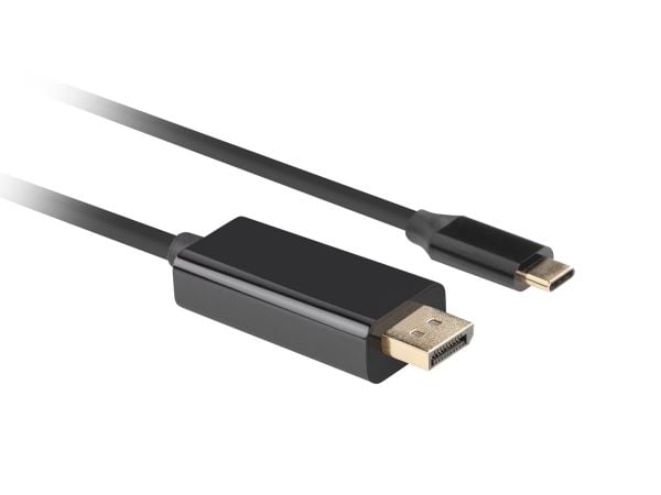 Lanberg - USB/DisplayPort-adapter - USB-C (hane) till DisplayPort (hane) - 3 m - stöd för 4K (3840 x 2160) - svart