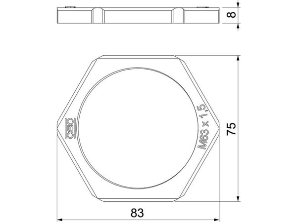 OBO Bettermann 116 M63 LGR PA Lukkomutteri PG63 Muovi Vaaleanharmaa 1 kpl