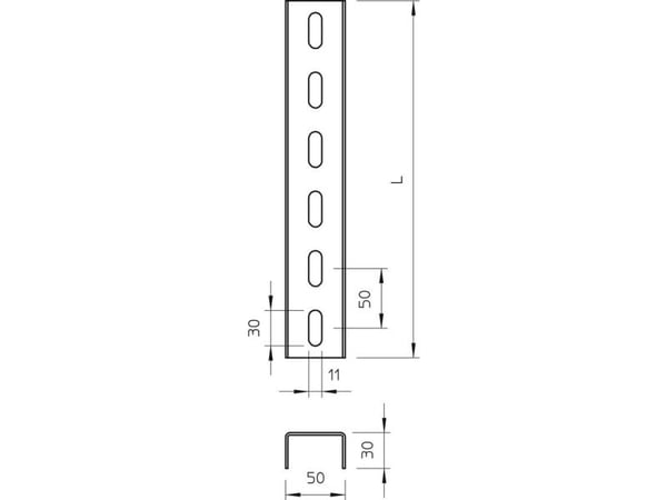 OBO Bettermann U-stag 6342338 (L x B x H) 2000 x 50 x 30 mm transparent