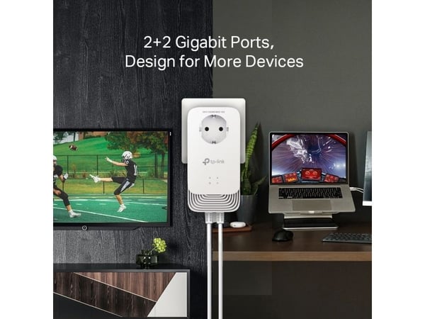 TP-Link PG2400P KIT, 1428 Mbit/s, Type E / F, Gigabit Ethernet, 10,100,1000 Mbit/s, G.hn, 300 m