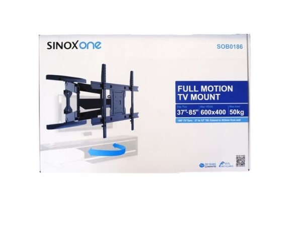 Sinox One SOB0186 - Monteringssett (veggbrakett) - justerbar dobbelarm i full bevegelse - for LCD TV / kurvet LCD TV - svart - skjermstørrelse: 37"...