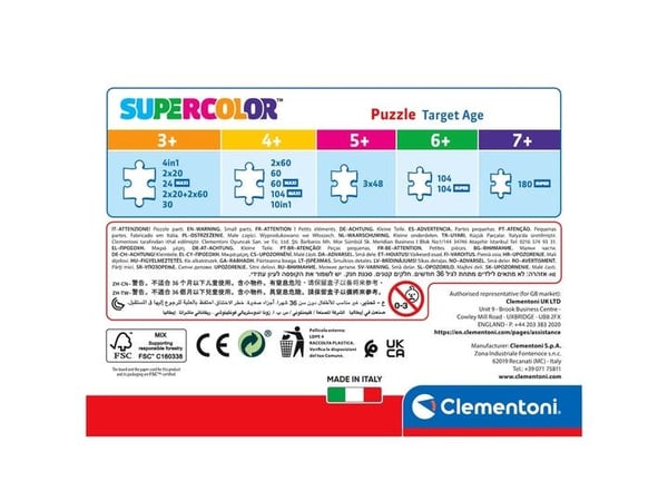 Clementoni Supercolor Disney Princess, 30 stk, tegneserier, 3 år