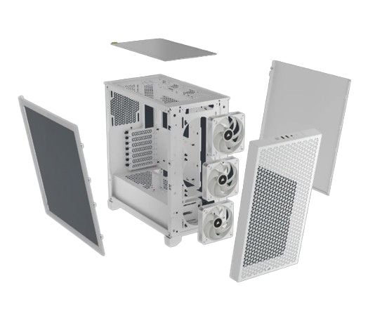 CORSAIR 3000D RGB AIRFLOW - Mid tower - utvidet ATX (E-ATX) - sidepanel med vindu (herdet glass) - ingen strømforsyning (ATX) - hvit - USB/lyd