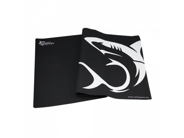 White Shark SHARK, Svart, Hvit, Bilde, Gummi, Tekstil, Sklisikker base, Gaming-musematte