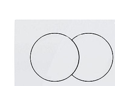 Geberit betj. plade Delta01 - til dobbeltskyl: Hvid. Front betjening. Geberit betj. plade Delta01 - til dobbeltskyl: Hvid. Front betjening.