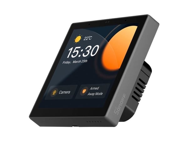 Sonoff älykäs kotiohjauspaneeli kosketusnäytöllä Zigbee 3.0 Google Assistant, Alexa musta (NSPanel Pro)