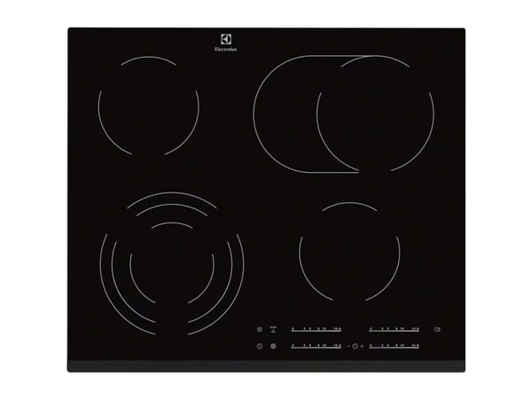 Electrolux EHF6547FXK, Sort, Innebygget, Keramisk, 4 zone(s), 4 zone(s), Småkoking