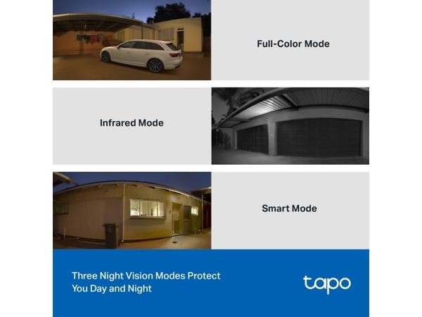 TP-Link Tapo C510W, IP-sikkerhetskamera, Inne & Ute, Trådløs, CE, FCC, RoHS, RCM, Tak, Hvit, Svart
