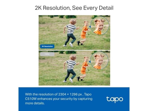 TP-Link Tapo C510W, IP-sikkerhetskamera, Inne & Ute, Trådløs, CE, FCC, RoHS, RCM, Tak, Hvit, Svart