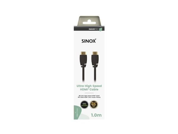 Sinox SXV03071, 1 m, HDMI Typ A (standard), HDMI Typ A (standard), 48 Gbit/s, Svart