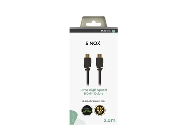 Sinox SXV03072, 2 m, HDMI Typ A (standard), HDMI Typ A (standard), 48 Gbit/s, Svart