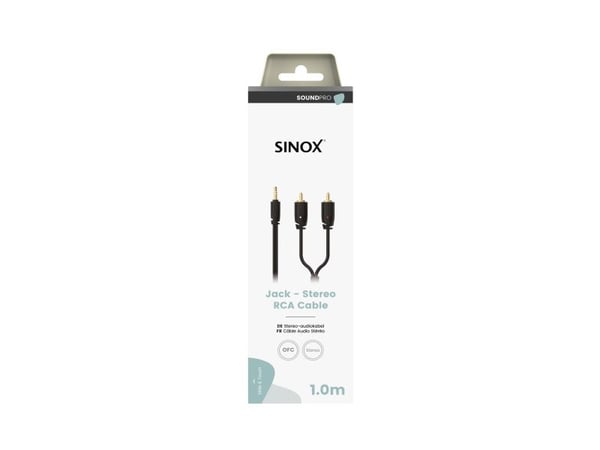 Sinox PRO 3,5 mm mini-jack till phono-kabel 1 m svart