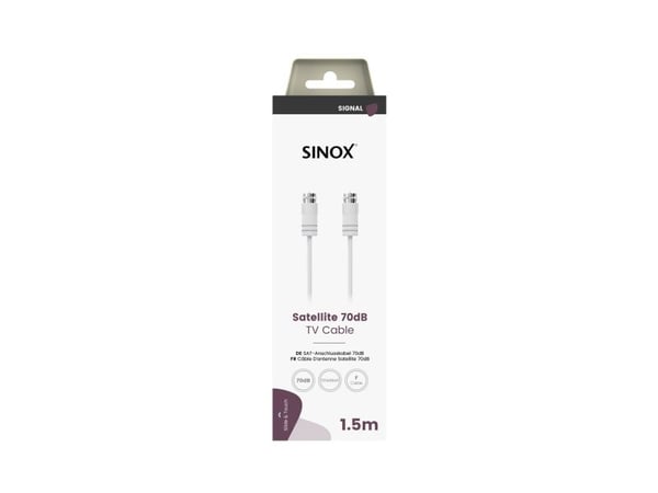 Sinox Satelliittikaapeli. 1.5m. Valkoinen