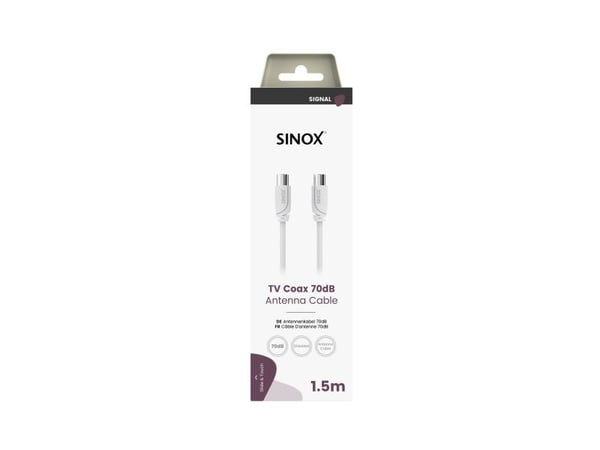 Sinox-antennikaapeli. 1.5m. Valkoinen