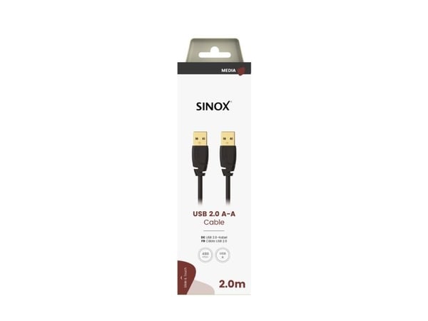 Sinox SOC04802, 2 m, USB A, USB A, USB 2.0, 0,48 Gbit/sek., Lajittelu