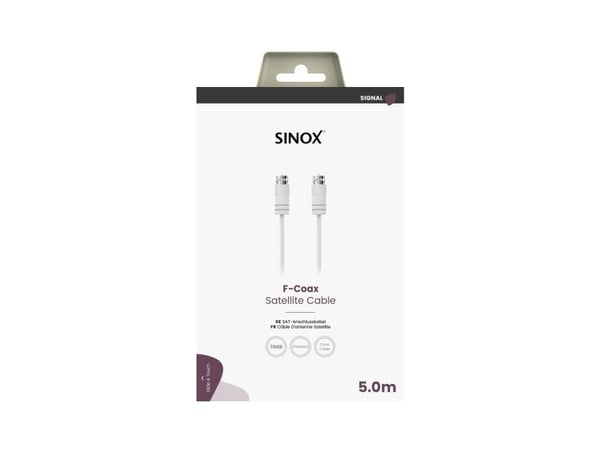 Sinox SOV09755, 5 m, Koaxial, F-typ, Vit