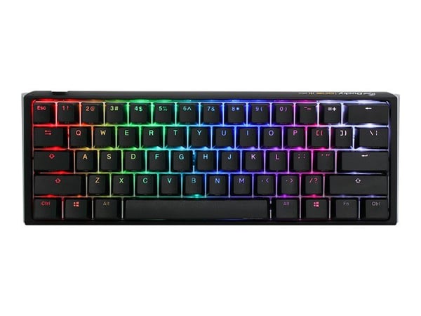 Ducky One 3 Mini - Tastatur - bakgrunnsbelyst - USB-C - QWERTY - Tysk - tastsvitsj: CHERRY MX Red - klassisk svart