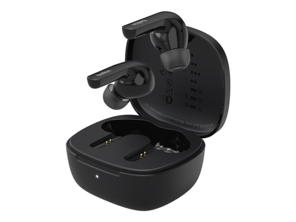 Belkin SoundForm Motion - True wireless-hodetelefoner med mikrofon - i øret - Bluetooth - aktiv støydemping - lydisolerende - svart