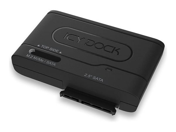 ICY DOCK EZ-adapter MB104U-1SMB - Lagringskontroll - 2,5", M.2 - M.2-kort (PCIe NVMe & SATA) / SATA SSD - USB 3.2 (Gen 2) - sortering