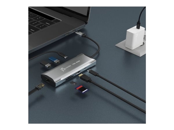 j5create JCD393-N - Mini-dockningsenhet - USB-C / USB4 / Thunderbolt 3 / Thunderbolt 4 - HDMI - 1GbE
