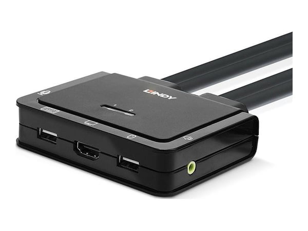 Lindy Compact 2 Port KVM Switch - KVM-svitsj - 2 x KVM/lyd/USB - 1 lokalbruker - stasjonær