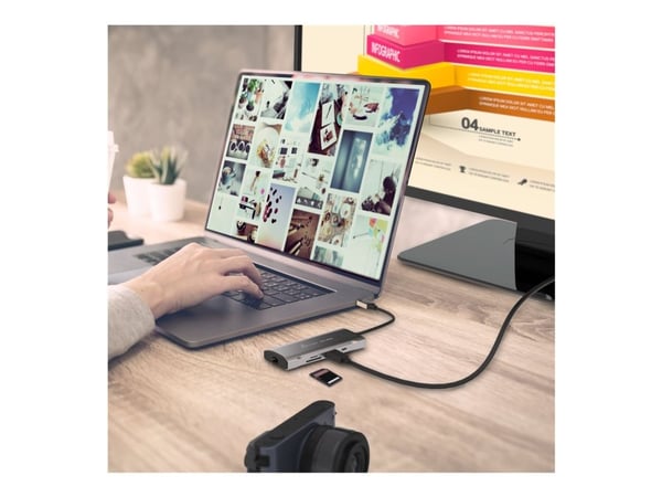 j5create JCD393-N - Mini-dockningsenhet - USB-C / USB4 / Thunderbolt 3 / Thunderbolt 4 - HDMI - 1GbE