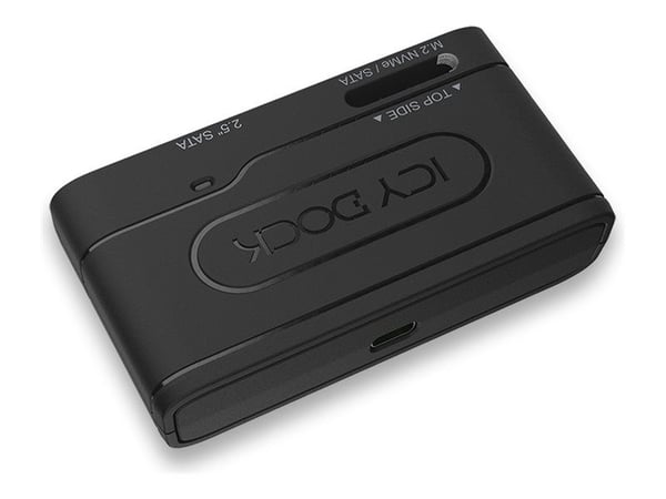 ICY DOCK EZ-adapter MB104U-1SMB - Lagringskontroll - 2,5", M.2 - M.2-kort (PCIe NVMe & SATA) / SATA SSD - USB 3.2 (Gen 2) - sortering