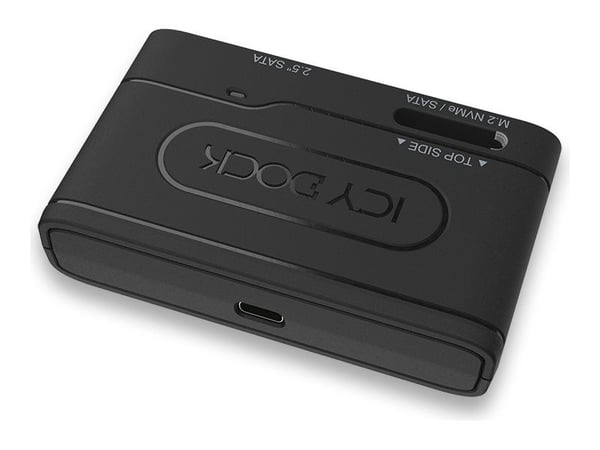 ICY DOCK EZ-adapter MB104U-1SMB - Lagringskontroll - 2,5", M.2 - M.2-kort (PCIe NVMe & SATA) / SATA SSD - USB 3.2 (Gen 2) - sortering