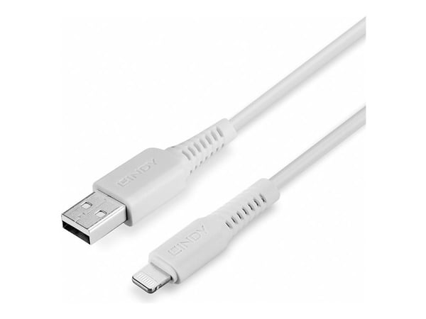 Lindy - Lightning kabel - Lightning hann til USB hann - 1 m - hvit - halogenfri