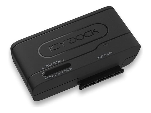 ICY DOCK EZ-adapter MB104U-1SMB - Lagringskontroll - 2,5", M.2 - M.2-kort (PCIe NVMe & SATA) / SATA SSD - USB 3.2 (Gen 2) - sortering