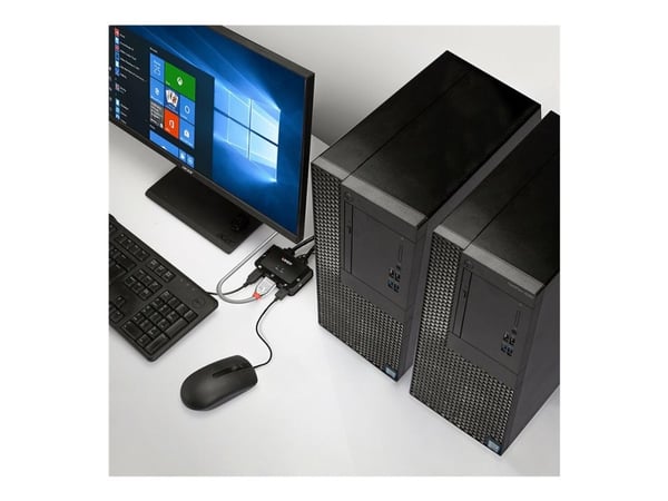 Lindy Compact 2 Port KVM Switch - KVM-svitsj - 2 x KVM/lyd/USB - 1 lokalbruker - stasjonær