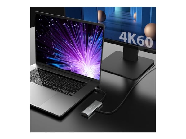 j5create JCD393-N - Mini-dockningsenhet - USB-C / USB4 / Thunderbolt 3 / Thunderbolt 4 - HDMI - 1GbE