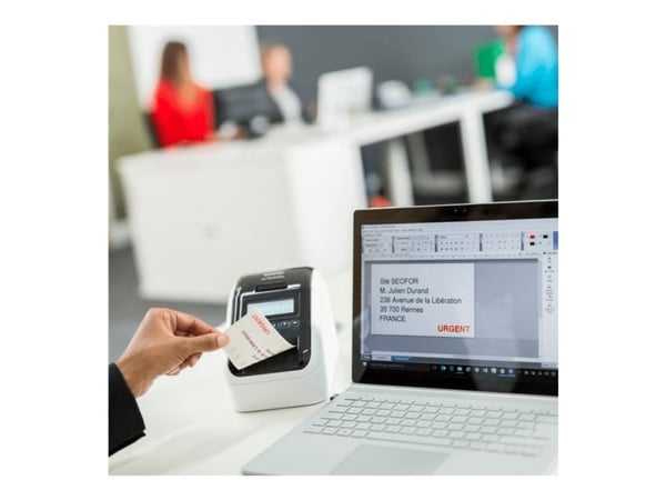 Brother QL-820NWBcVM - Etikettskriver - tofarget (monokrom) - direktetermisk - Rull (6,2 cm) - 300 x 600 dpi - inntil 110 etiketter/min - USB 2.0, ...