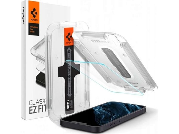Spigen GLAS.tR EZ Fit HD, Apple, iPhone 14 / iPhone 13 Pro / iPhone 13, Fallsikker, Ripebestandig, Gjennomsiktig, 1 stykker
