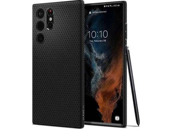 Spigen Liquid Air -suojakotelo Samsung Galaxy S22 Ultra -mallille – mattamusta