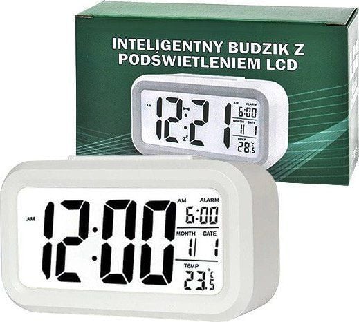 Vega vekkerklokke TRUSTY LARGE LCD hvit ZG21